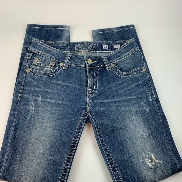 Miss Me Distressed Sunny Skinny Jeans - 28 - Picture 1 of 10